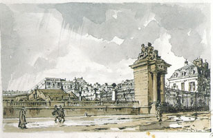 Общий вид на дворец с дороги в Сен-Сир: Аквилон. 1922 г